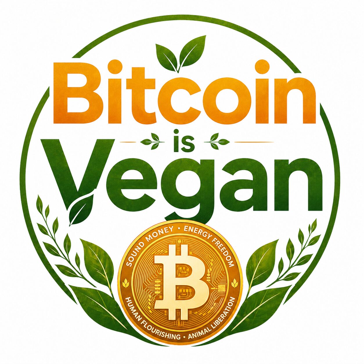 Bitcoin is Vegan Logo